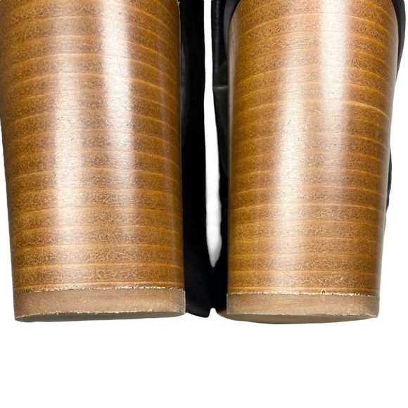 Vince Faye Leather Black Peep Bootie Sandals Size 6.5 - Picture 8 of 13